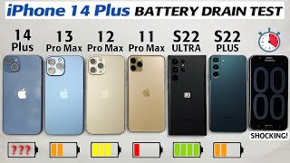 iPhone 14 Plus vs 13 Pro Max vs 12 Pro Max vs 11 Pro Max vs S22 Ultra vs S22 Plus BATTERY DRAIN TEST