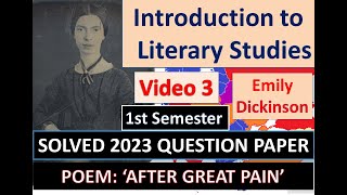 1st Sem SOLVED 2023 QUESTION  Introduction to Literary Studies | Unit-2  After Great Pain Video 1