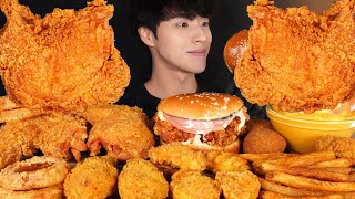 ASMR MUKBANG BURGER \u0026 FRIED CHICKEN \u0026 FRENCH FRIES \u0026 CHICKEN NUGGETS \u0026 ONION RINGS \u0026 CHEESE BALLS