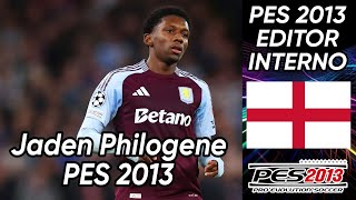 Crear a Jaden Philogene (Ipswich Town FC) Pes 2013 faces y stats 2025.