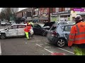 four rushed to hospital after huge six car crash in bordesley green