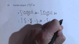 Indefinite Integral without U Substitution F20