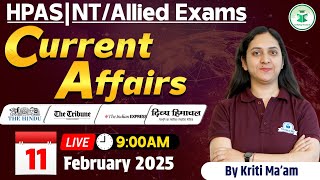 Himachal Daily Current Affairs Quiz \u0026 MCQ, 11th February 2025 | HPAS/Allied/NT Current Affairs 2025