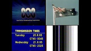 ABC TV Closedown (ABQ-2 Queensland, 20/8/1985)