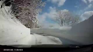 羽黒山随神門～山頂駐車場（圧雪路あり）冬の南東北旅No4