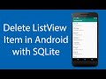 Delete ListView Item in Android Studio with SQLite Database