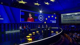 Eurovaalit 2019: Europuolueiden kärkiehdokkaat tv-väittelyssä Brysselissä (FiNSUB)