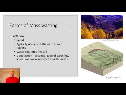 What are landslides mudflows slump and creep caused by?