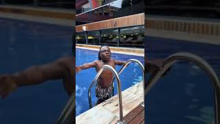 Shatta Bandle swimming Inside A Pool.