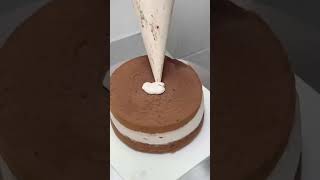 Immersive cake making | Oreo cream cake tutorial #Follow to make cakes #Chocolate cake