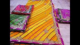 Pure Chiffon Gota Patti Work Leheriya Sarees || Rajasthani Lehariya Sarees