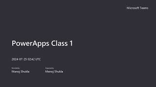 PowerApps- Model Driven App- Class 1