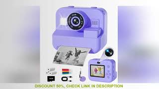 Children's Mini Digital Video Camera with Thermal Printing \u0026 Multiple Image Stabilization, 32GB Card