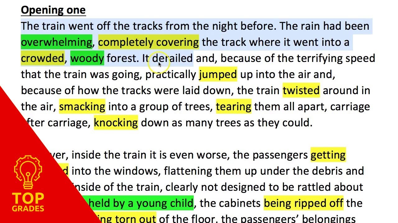 Descriptive Writing Examples Gcse