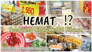 Hemat banget belanja dibawah 100Ribuan||lengkap dengan meal plan #foodpreep  #belanjamingguanhemat