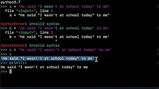 Python Strings: Escape Sequences