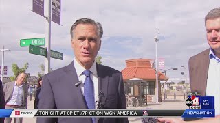 Utah Senator Mitt Romney is in town and he's talking trains.