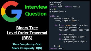 Binary Tree Level Order Traversal - BFS - Tree - Python