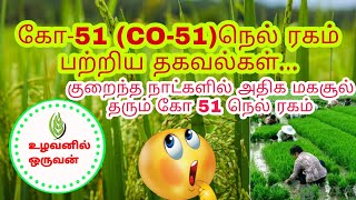 கோ 51 (CO-51) நெல் ரகம் பற்றிய குறிப்புகள்...