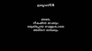 അതേ, നീ കഷ്ടത മറക്കും. Job 11:16.(വിടുതലിൻ വചനം)