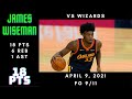 James Wiseman 18 PTS, 6 REB, 1 AST - Wizards vs Warriors - April 9, 2021