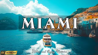 VOLANDO SOBRE MIAMI 4K | Increíble paisaje natural hermoso con música relajante | VÍDEO 4K  UHD