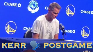 [HD] Entire KERR postgame: getting Steph Curry & Klay back at some point; Draymond’s techs/ejection