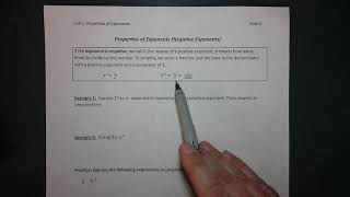 (1.2) Negative Exponents