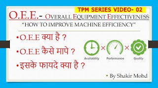 What is O.E.E (Overall Equipment Effectiveness) in Hindi by Shakir Mohd || TPM SERIES VIDEO-02