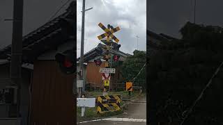 警報灯の配置が変な踏切railroad crossing Japan