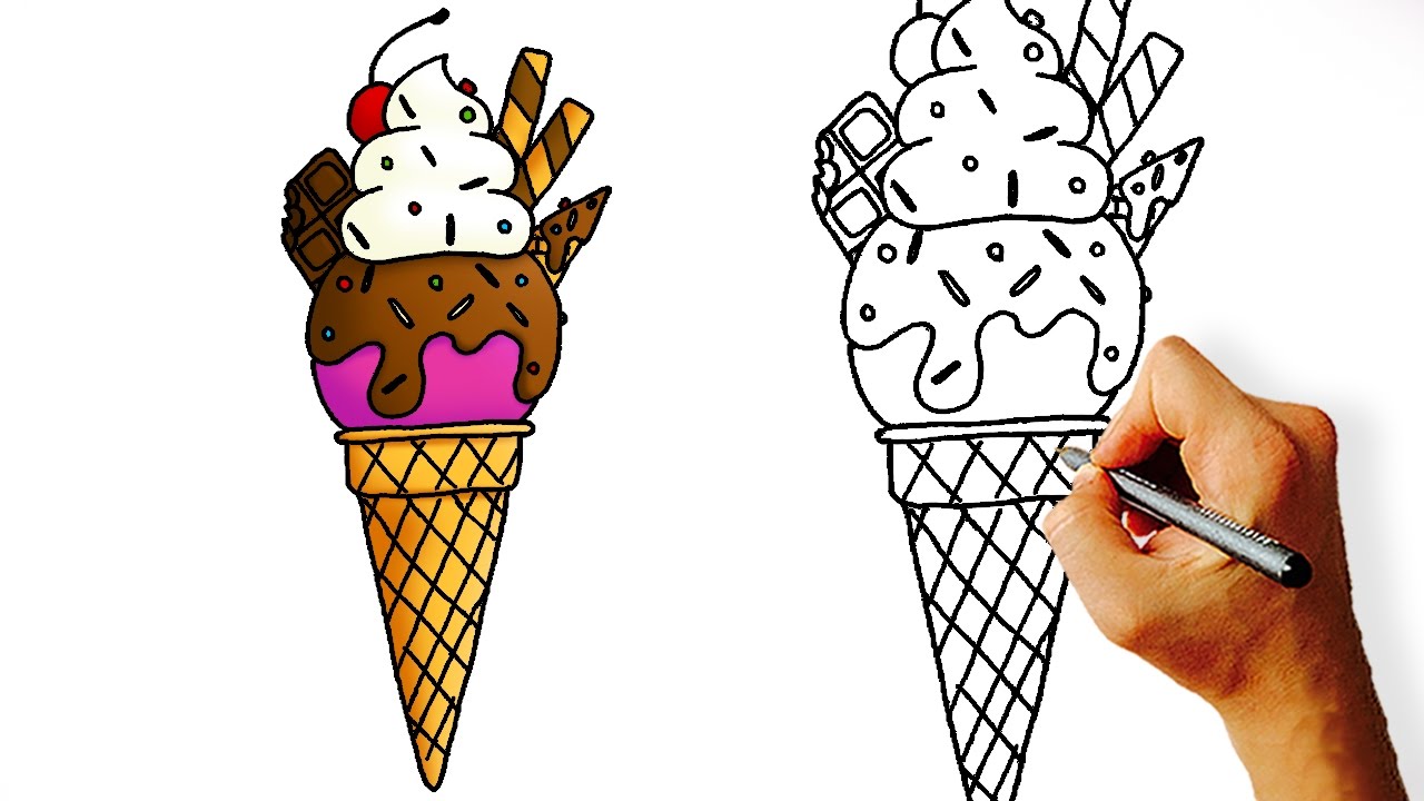 Eating Ice Cream Drawing Easy At Bradley Briseno Blog