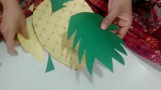 How to make pineapple face mask for kids || kids school project