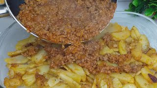 Just pour the ground beef over the potatoes‼ ️ Delicious and easy # 52