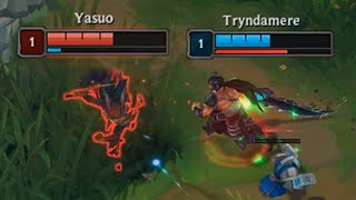 YASUO vs TRYNDAMERE at LVL 1