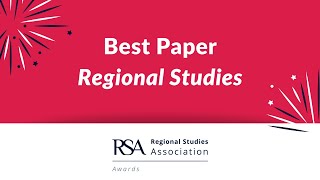 2023 Regional Studies Best Paper Award