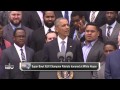 Barack Obama's funniest moments from Patriots' White House visit