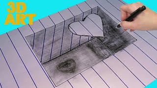 Very Easy 3d Drawing on Paper  3 Boyutlu çizimler Kolay
