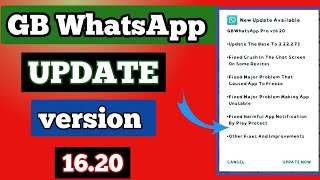 gb whatsapp version 16.20 pro|Gb whatsapp version 16 update kase kare|gb whatsapp update kaise kare
