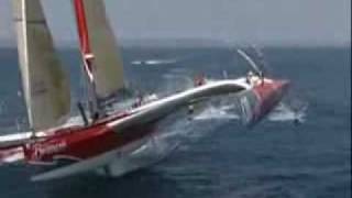 Wakeboarding behind Yvan Bourgnon 60 feet Trimaran - №2