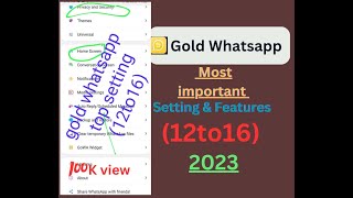 Gold whatsapp top 5 setting / features #whatsaptricks  #aqibabbasi (12to16) features aqib@bbasi506