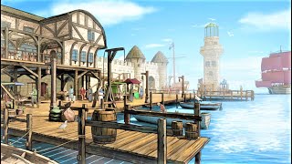 Medieval Harbor Ambience | Seaside Market | ASMR