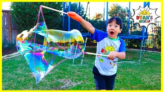 How to make DIY Giant Bubbles homemade with Ryan's World!