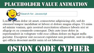 Learn how to animate the value of the placeholder attribute with JAVASCRIPT