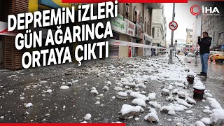 Kayseri'de Depremin İzleri Gün Ağarınca Ortaya Çıktı
