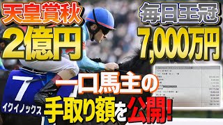 【一口馬主の真実】イクイノックス2022天皇賞・秋＆サリオス毎日王冠勝ちの税引き手取り収益はいくらだったかを赤裸々に公開するぜ！【節約大全】vol.956