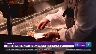 Uber driver gives leftover food to homeless