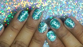 Mini Glitter Hard Gel Mani | SUNUV SUN3 LAMP REVIEW