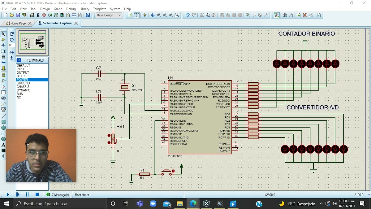Led3 Práctica 7 Convertidor Analógico Digital Youtube