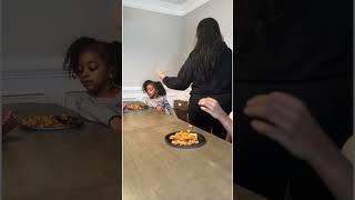 Woman aggressively serves her family dinner to see how they will react!