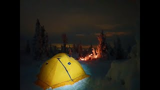 Friluftsliv, På tur Julekvelden med ski, pulk og teltet / outdoors Christmas Eve